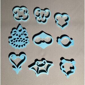 Vintage Wilton 1972 Plastic Cookie Cutters‎ Fondant Wedding Lot of 9